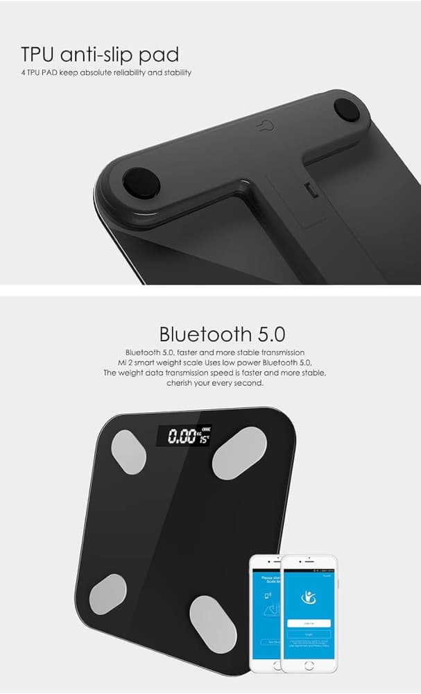 Cantarul corporal electronic RT-002, multiple functii, conectare aplicatie prin bluetooth, alimentare cu baterii — 4