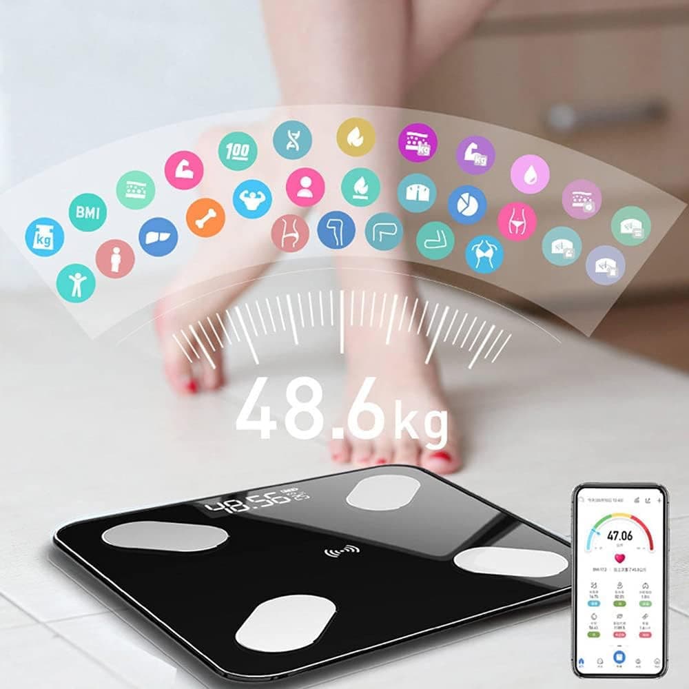 Cantarul corporal electronic RT-002, multiple functii, conectare aplicatie prin bluetooth, alimentare cu baterii — 6