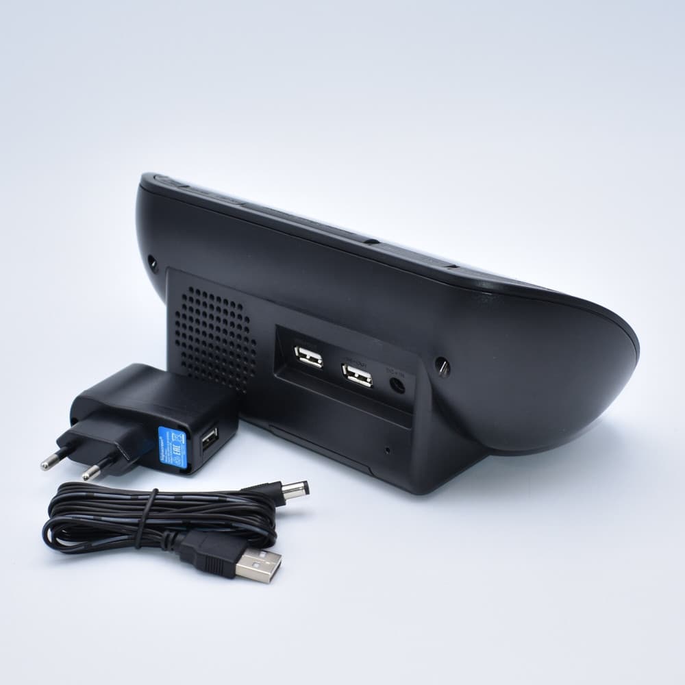 Radio AM/FM cu ceas ONN RT-4507, ecran LED, alarma, 2 porturi incarcare USB, negru — 3