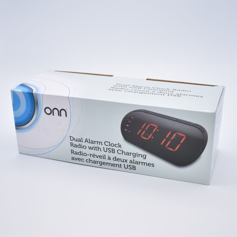 Radio AM/FM cu ceas ONN RT-4507, ecran LED, alarma, 2 porturi incarcare USB, negru — 4
