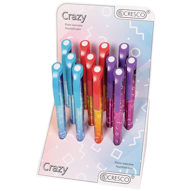 Stilou Cresco Crazy Grafix, penita iridium, alimentare rezerve, corp plastic, mov — 2