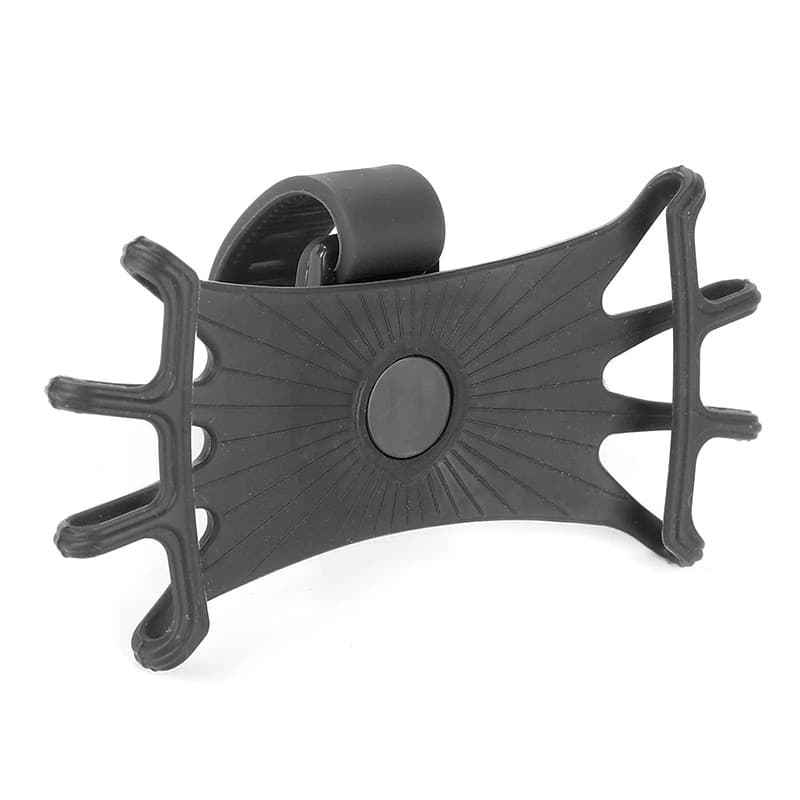 Suport telefon pentru bicicleta, silicon extensibil, gri — 2