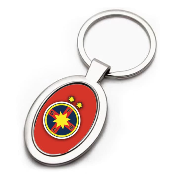 Breloc metalic personalizat cu poza ta, inel de sustinere metalic, oval — 3