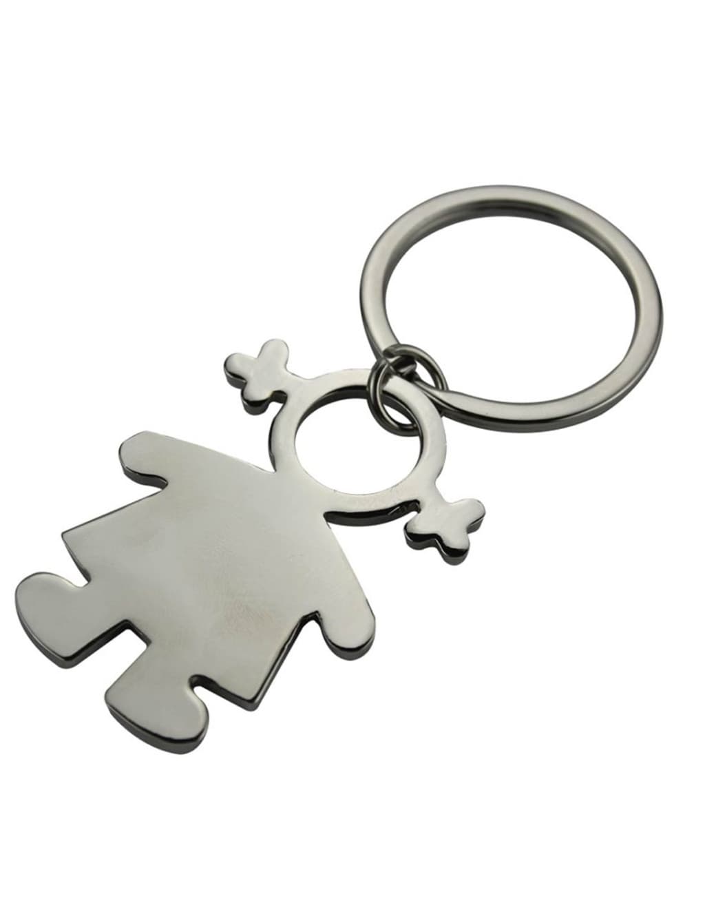 Breloc metalic personalizat cu poza ta, model fetita — 3
