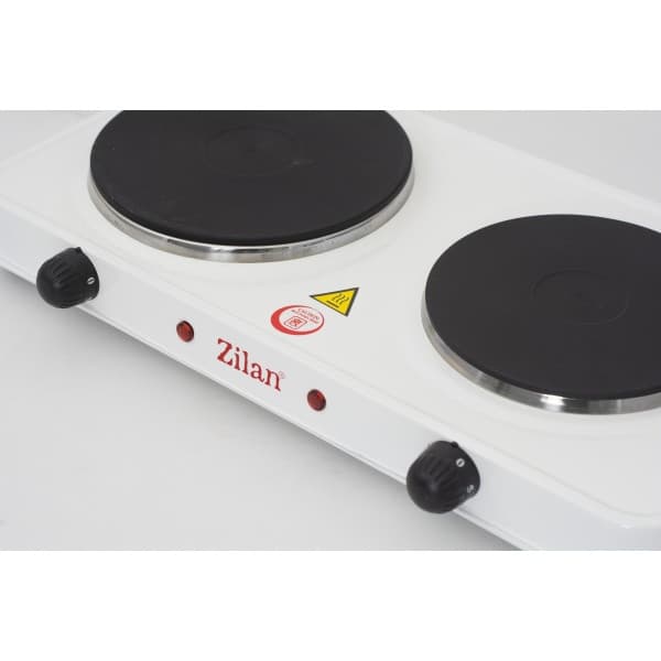 Plita electrica dubla ZLN-2180, 49 x 30 x 9 cm, 2500W, termostat reglabil, alba — 4