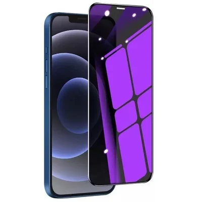 Folie sticla Apple iPhone 14 Plus, Full Glue Privacy Anti-Blue Ray, margini negre